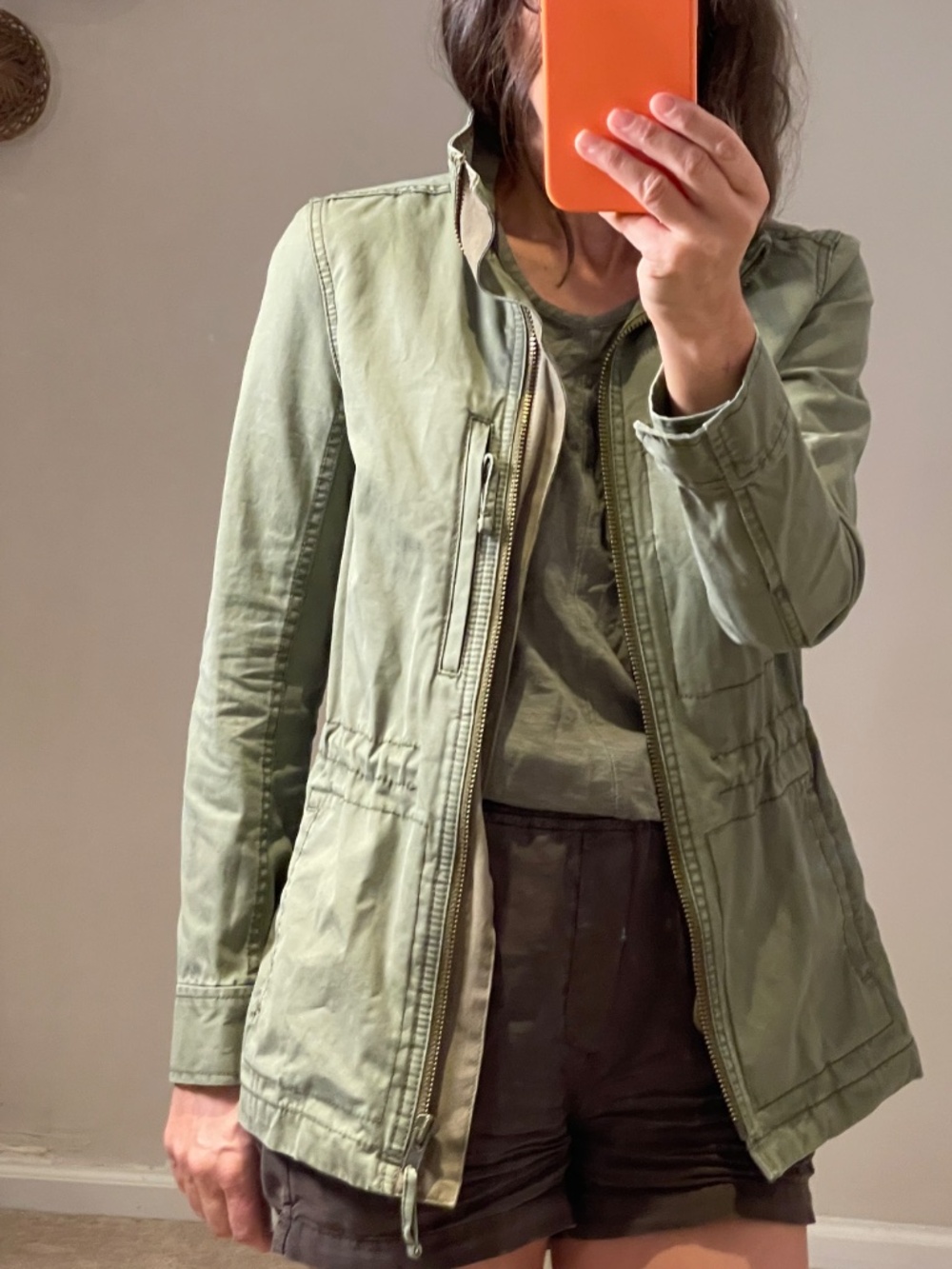Madewell sage green spring jacket women XS cotton